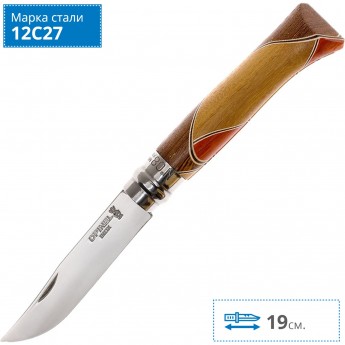 Нож OPINEL №8 CHAPERON, рукоять африканское дерево, футляр 001399 Нож OPINEL №8 CHAPERON, рукоять африканское дерево, футляр 001399