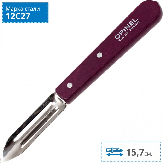 Нож для чистки овощей OPINEL №115, деревянная рукоять, нержавеющая сталь, сливовый, блистер, 001929 Нож для чистки овощей OPINEL №115, деревянная рукоять, нержавеющая сталь, сливовый, блистер, 001929