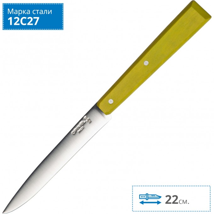 Нож столовый OPINEL №125, нержавеющая сталь, светло-зеленый, 001591 Нож столовый OPINEL №125, нержавеющая сталь, светло-зеленый, 001591
